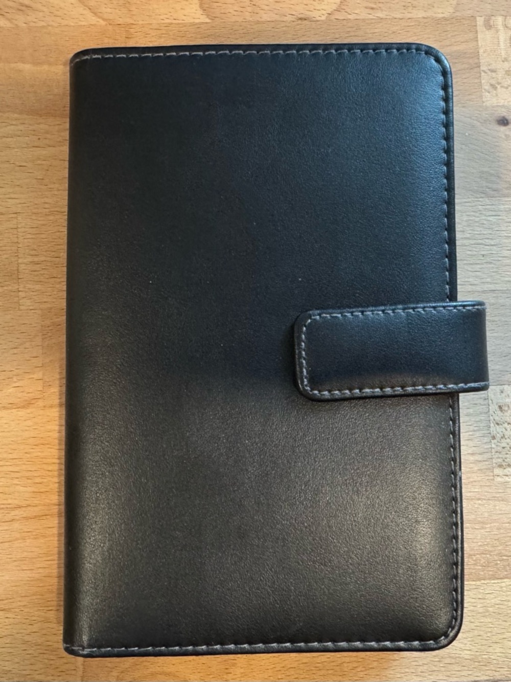 Milano Faux Leather Black Business Card Holder 72 Cards w/Magnetic Strap Close